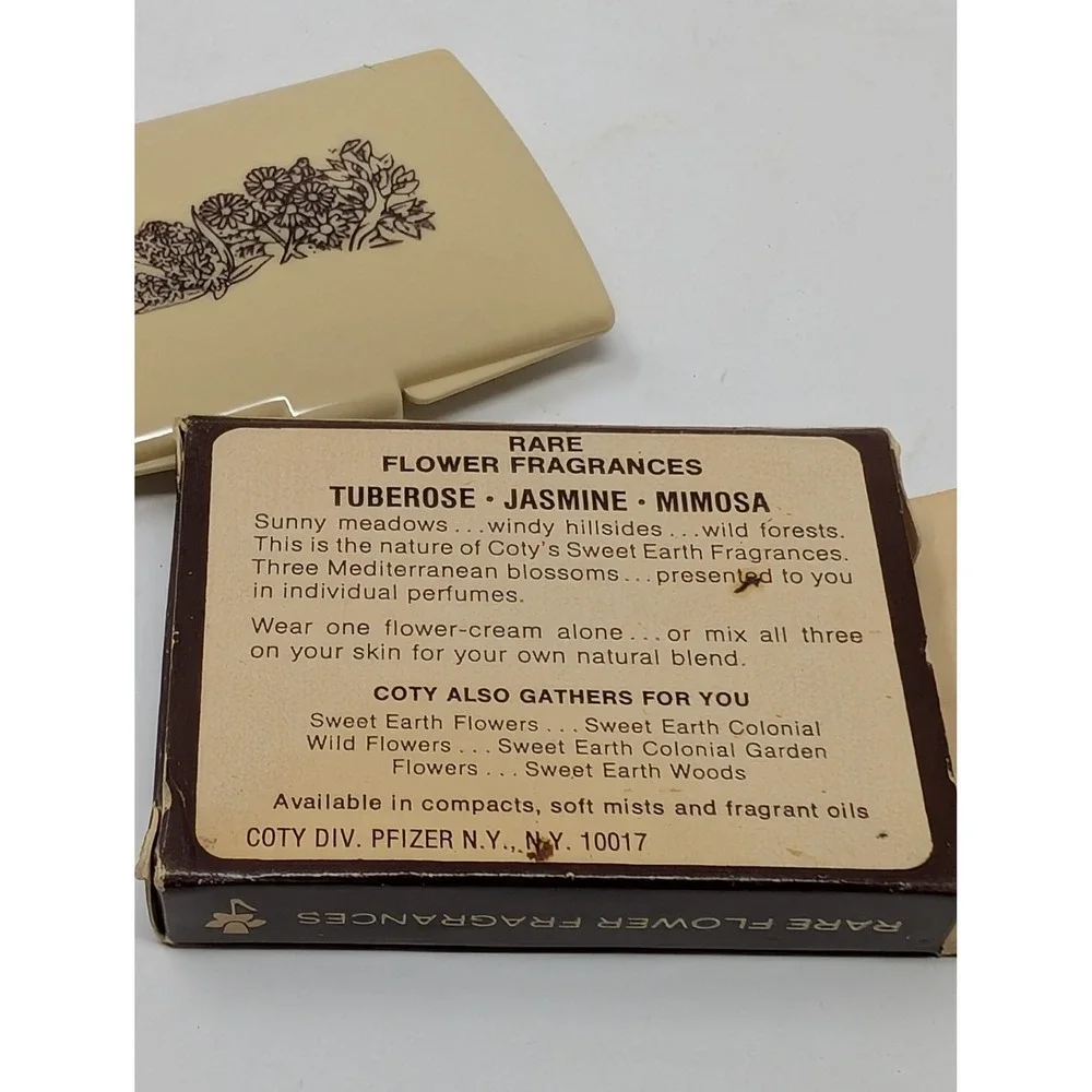 Vintage Coty Sweet Earth Rare Flower Fragrances .14oz Tuberose Jasmine‎ Mimosa